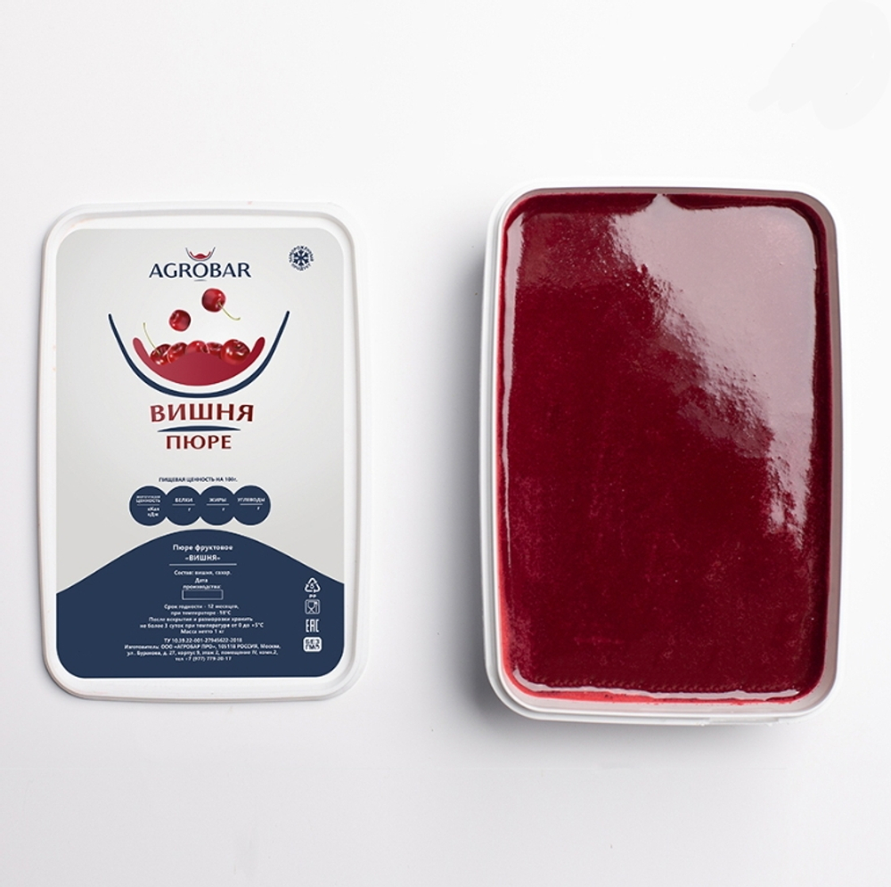 Пюре Вишня Агробар замороженное, 250 гр