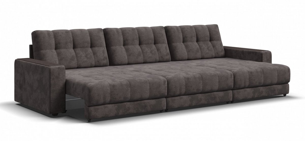 Диван Босс Гранд Велюр Алькантара серый