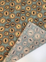 Коттон сорочка принт сафари, зеленый/оранж/черный NB#42