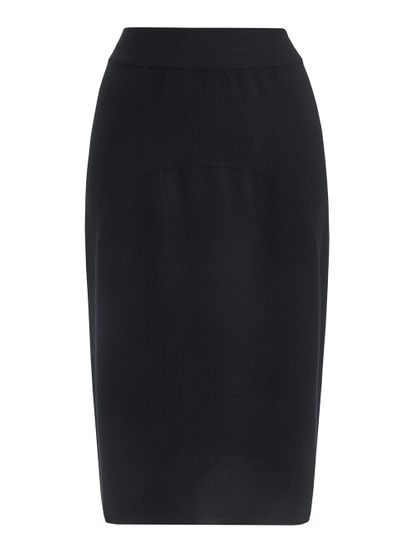 Женская юбка черного цвета из 100% кашемира - фото 1