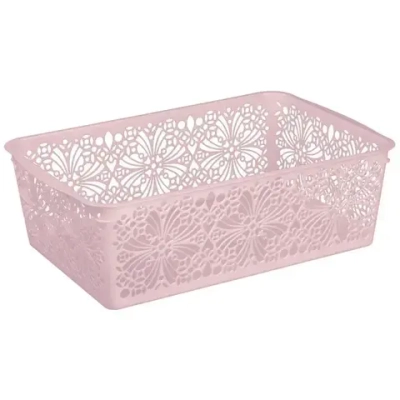 КОРЗИНКА УНИВЕРСАЛЬНАЯ FLORAL, 380Х250Х125 ММ (Микс 1) (розовый/светло-голубой)