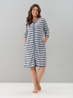 Халат Хм-562/индиго-серыйполоса-и