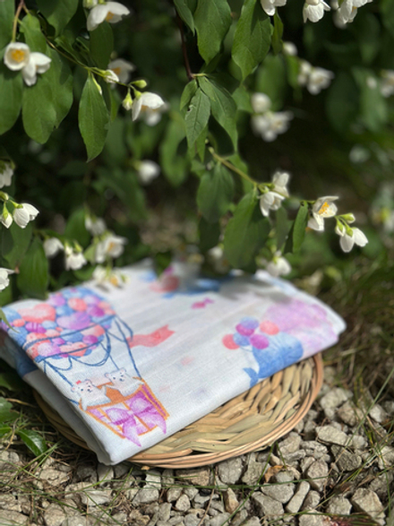 Муслиновая пеленка 4-х слойная Китята