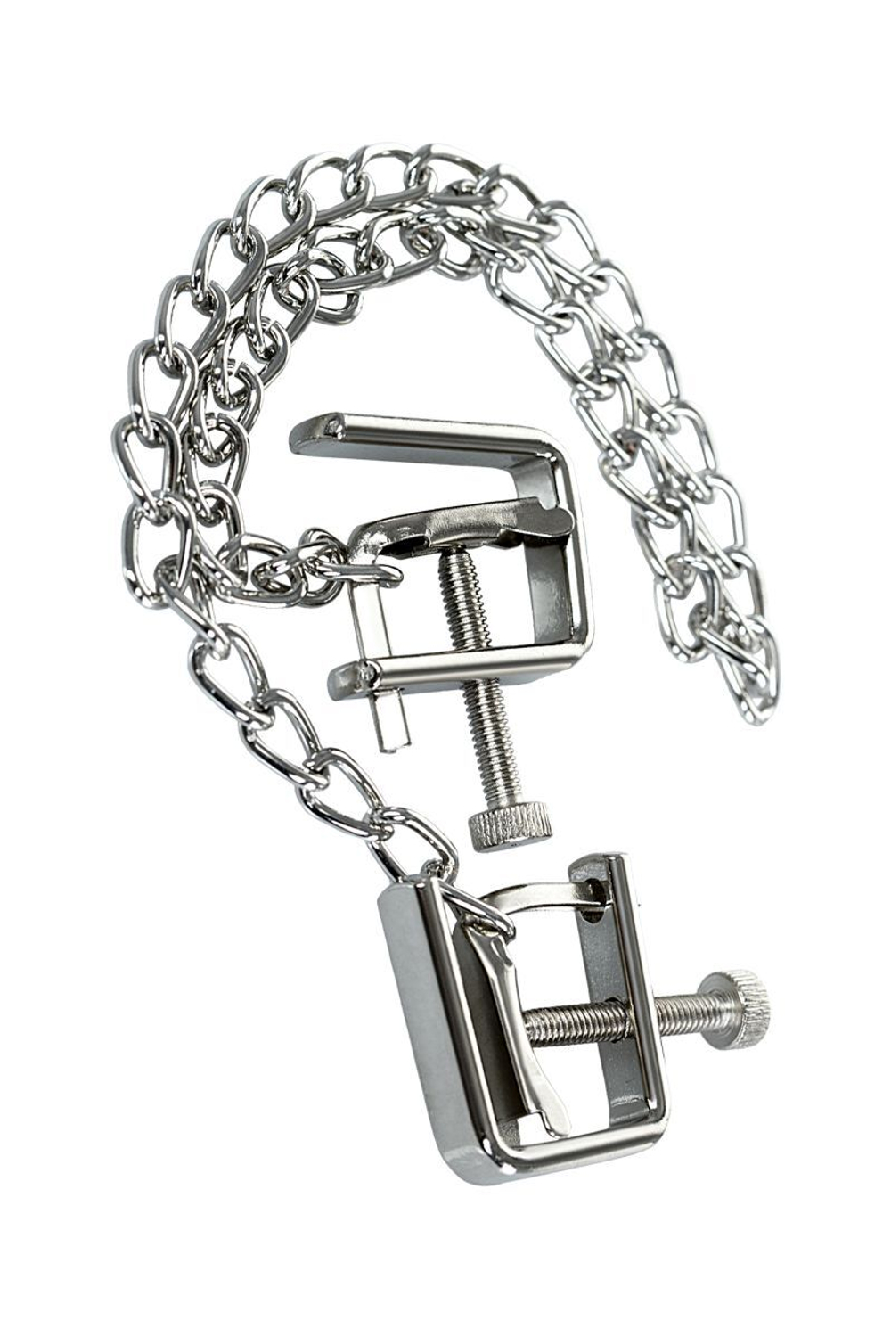 Серебристые зажимы для сосков Theatre с цепочкой (Цвет: серебристый)