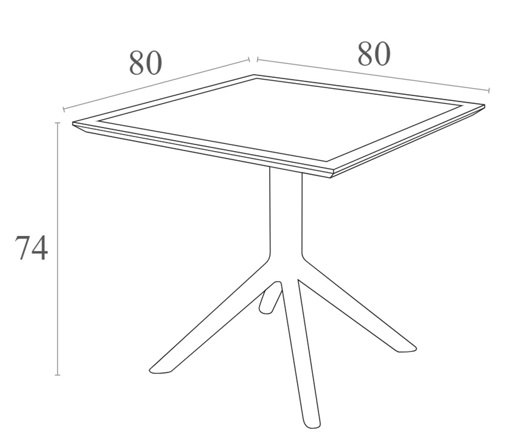 Стол пластиковый Sky Table 80