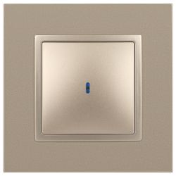 Выключатель ЭРА Elegance 14-1102-04 с подсветкой 10АХ-250В IP20 шампань