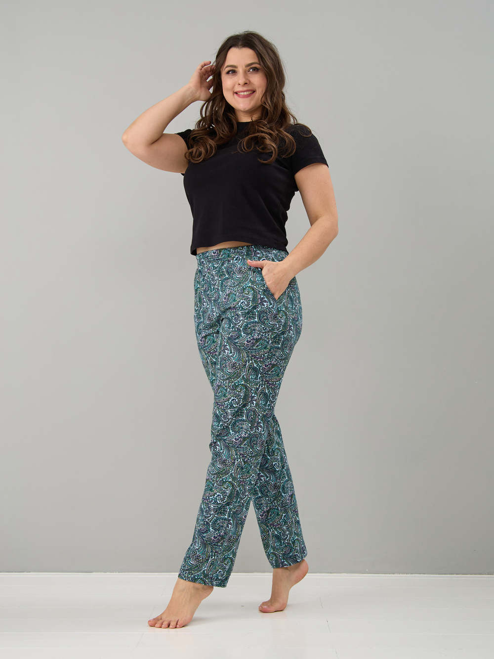 Брюки Б-18/ментол-огурцы