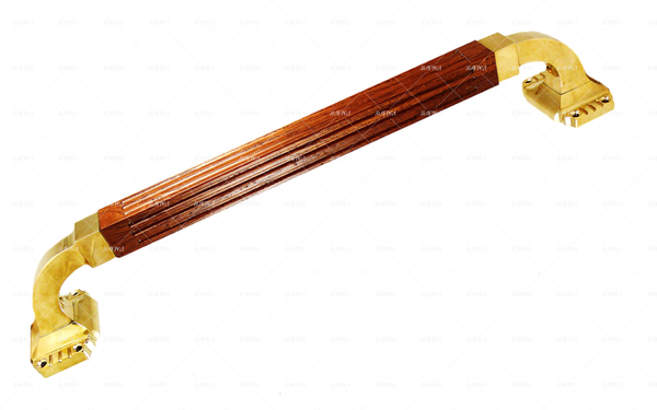 Ручка дверная латунная Парадная с дубовой державкой