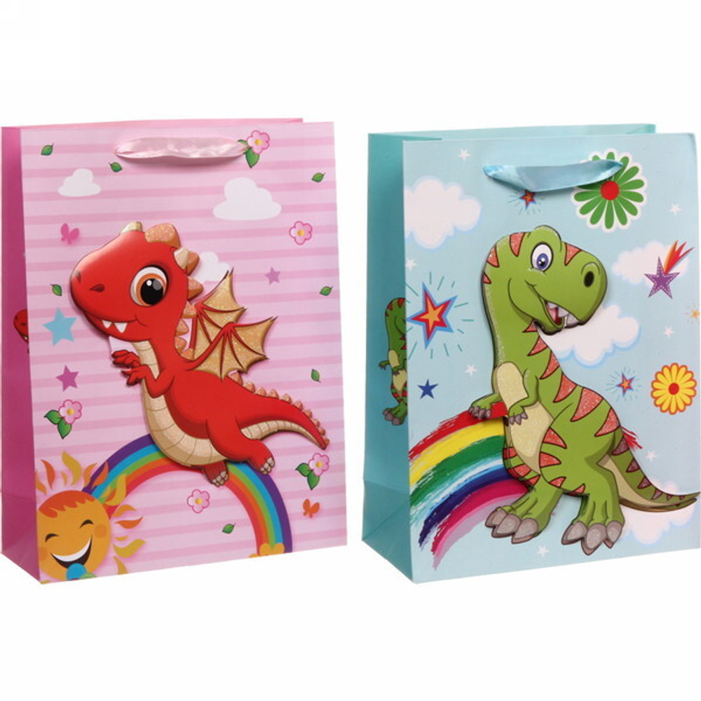 Пакет подарочный «Дракоша» 31х40 см, микс