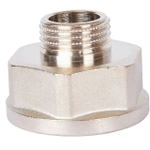 Переход с внутренней резьбы на наружную под ключ STOUT SFT 0073 - 1" x 1/2" (латунь никелиров-ная)