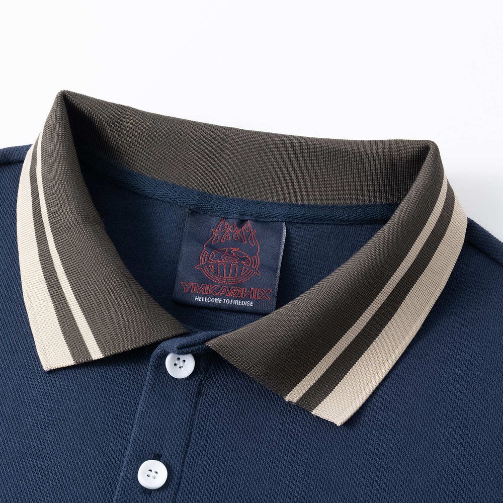 Поло Ymkashix серое / темно-синее