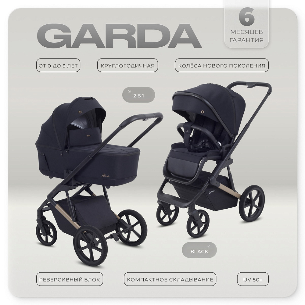Детская коляска Rant Garda 3 в 1 с автокреслом Evomax Grey Black