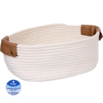 Корзинка плетёная интерьерная «ФРЕТТА», цвет светло-серый, 30*21*14см, (лейбл селфи)