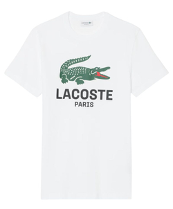 Мужская теннисная футболка Lacoste Printed Cotton - white