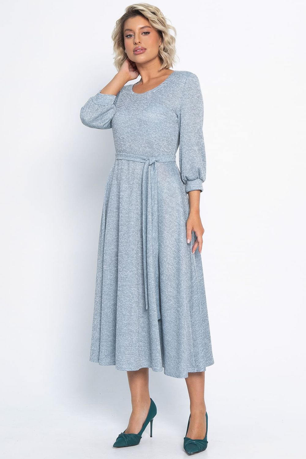Платье трикотажное Ирина НЬЮ (голубой меланж) П15027-9М LT Collection
