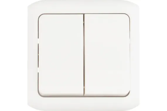 Выключатель Legrand Quteo 2 клавиши накладной IP44 белый 25969