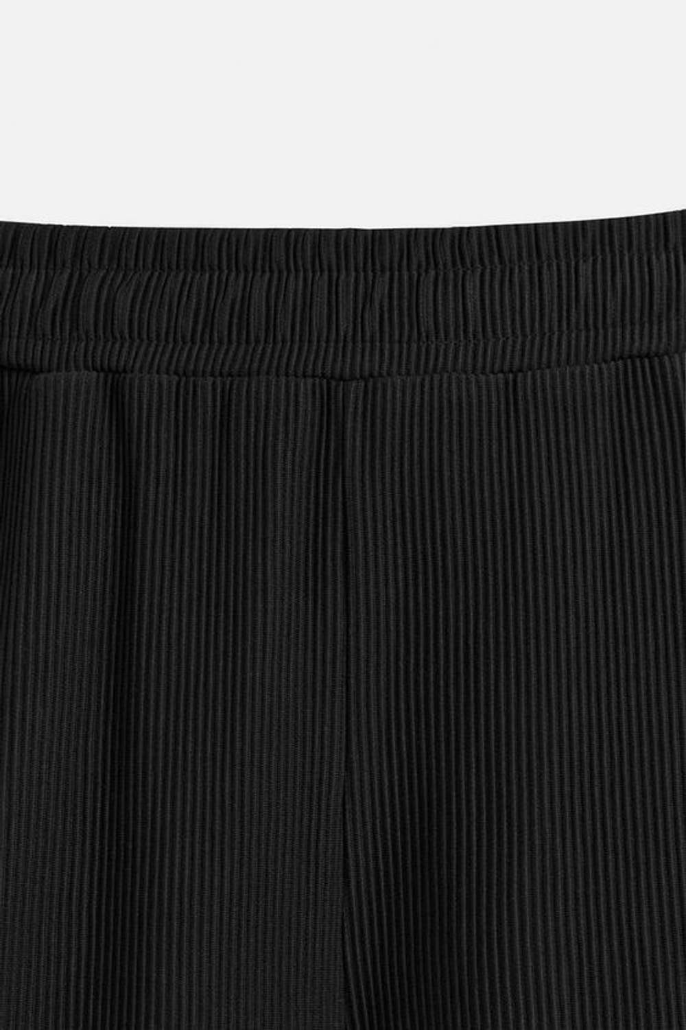 ZARA БРЮКИ-ДЖОГГЕРЫ С ВЕРТИКАЛЬНОЙ ТЕКСТУРОЙ, ЧЕРНЫЙ