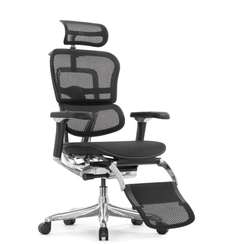 Кресло FALTO Ergohuman Luxury 2 с подножкой ( чёрный каркас /сетка чёрный T-168-B1 Black )