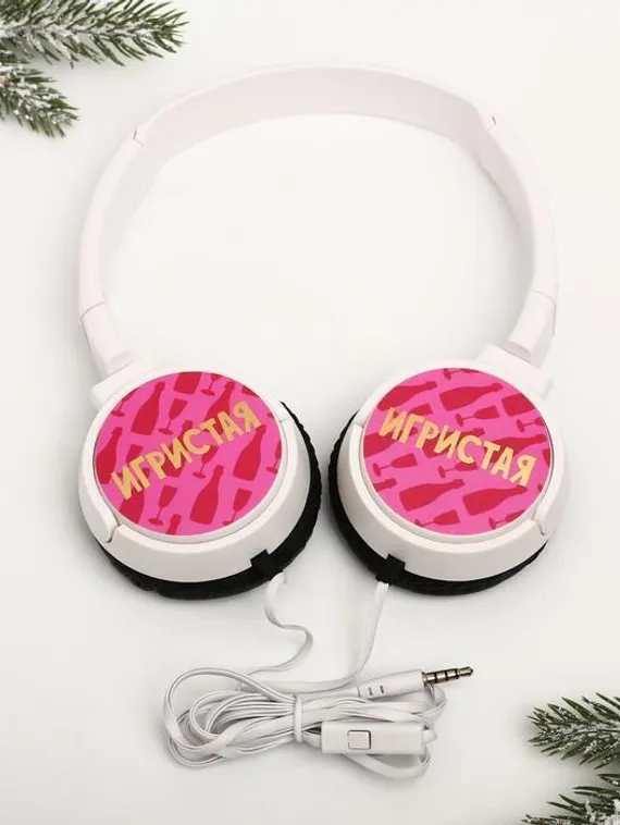 Наушники накладные «С Новым годом», с микрофоном