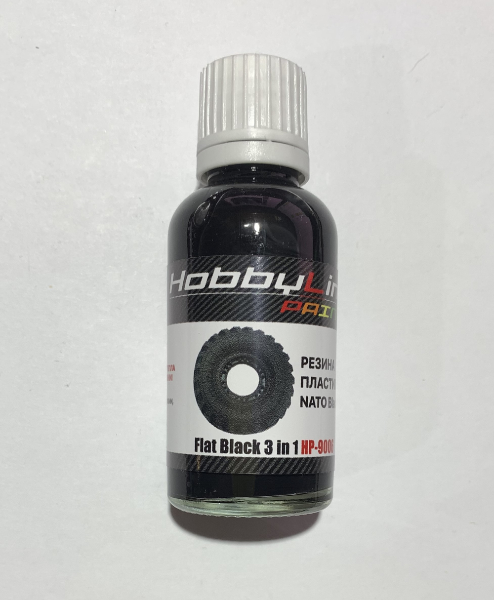 Краска лаковая HobbyLink Flat Black (Rubber) HP-9006
