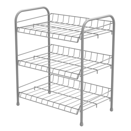 Этажерка для обуви 3-х ярусная 46х28х52см серый НИКА ЭТ4-Э