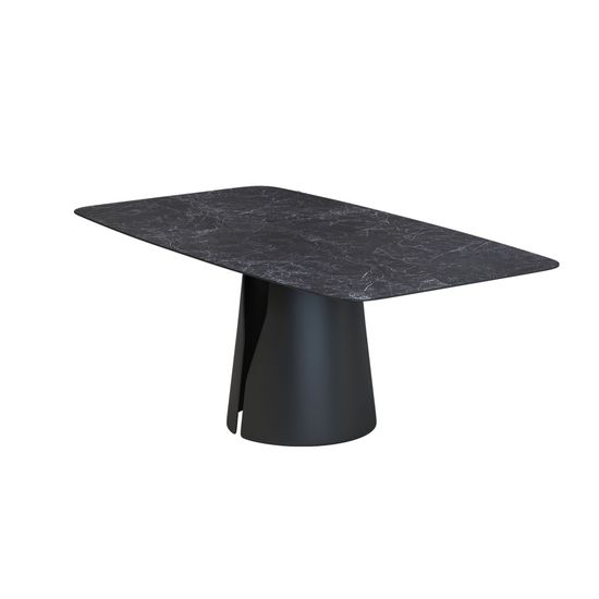 Стол овальный GIO 180, керамика матовая, черная