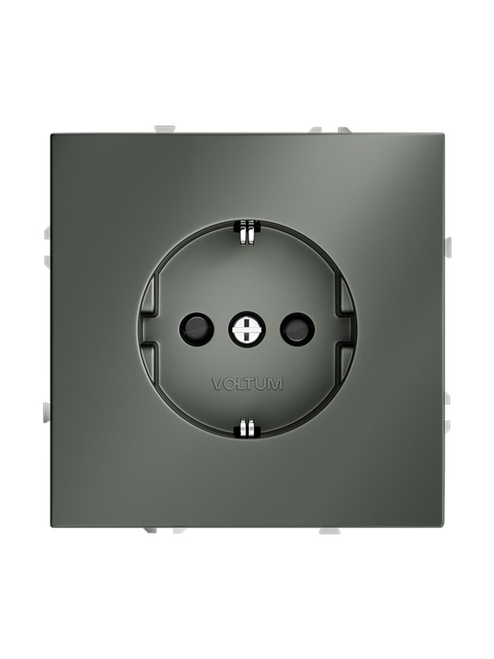 Розетка 1-м СП S70 16А с заземл. защ. шторки механизм титан Voltum VLS040206