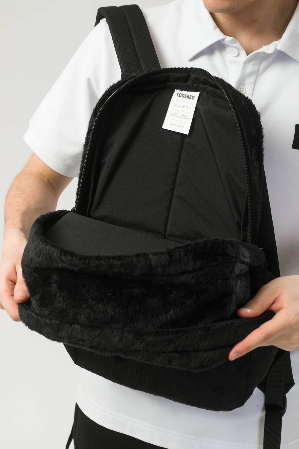 Рюкзак Codered Brick Slim черный мех