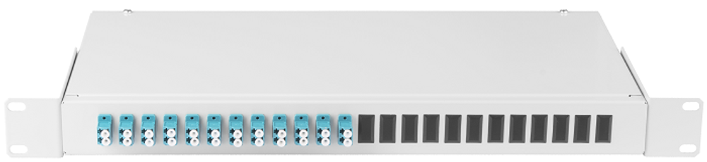 Кросс оптический стоечный 19" стационарный 1U NikoMax NMF-RP24LCUS2-WS-ES-1U-GY