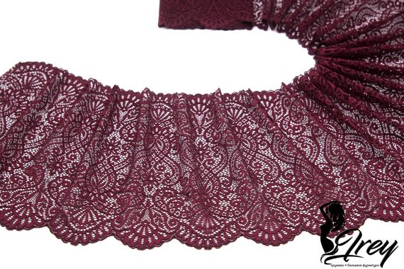 03-251 Кружево эластичное 22 см, бордо