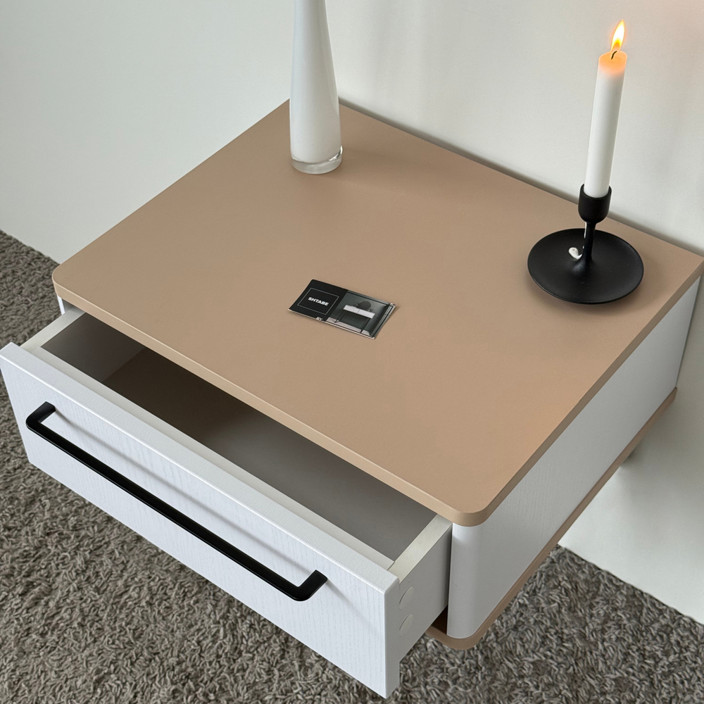 Тумба прикроватная подвесная ROYAL 5200 эко (Макиато-р.черная)