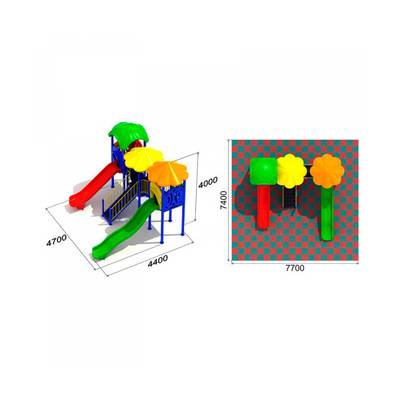 Детская игровая площадка Горный Хребет, размер 4,7*4,4*4