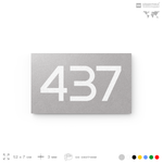 Номер на дверь 437, табличка на дверь для офиса, квартиры, кабинета, аудитории, склада, серая 120х70 мм, Айдентика Технолоджи