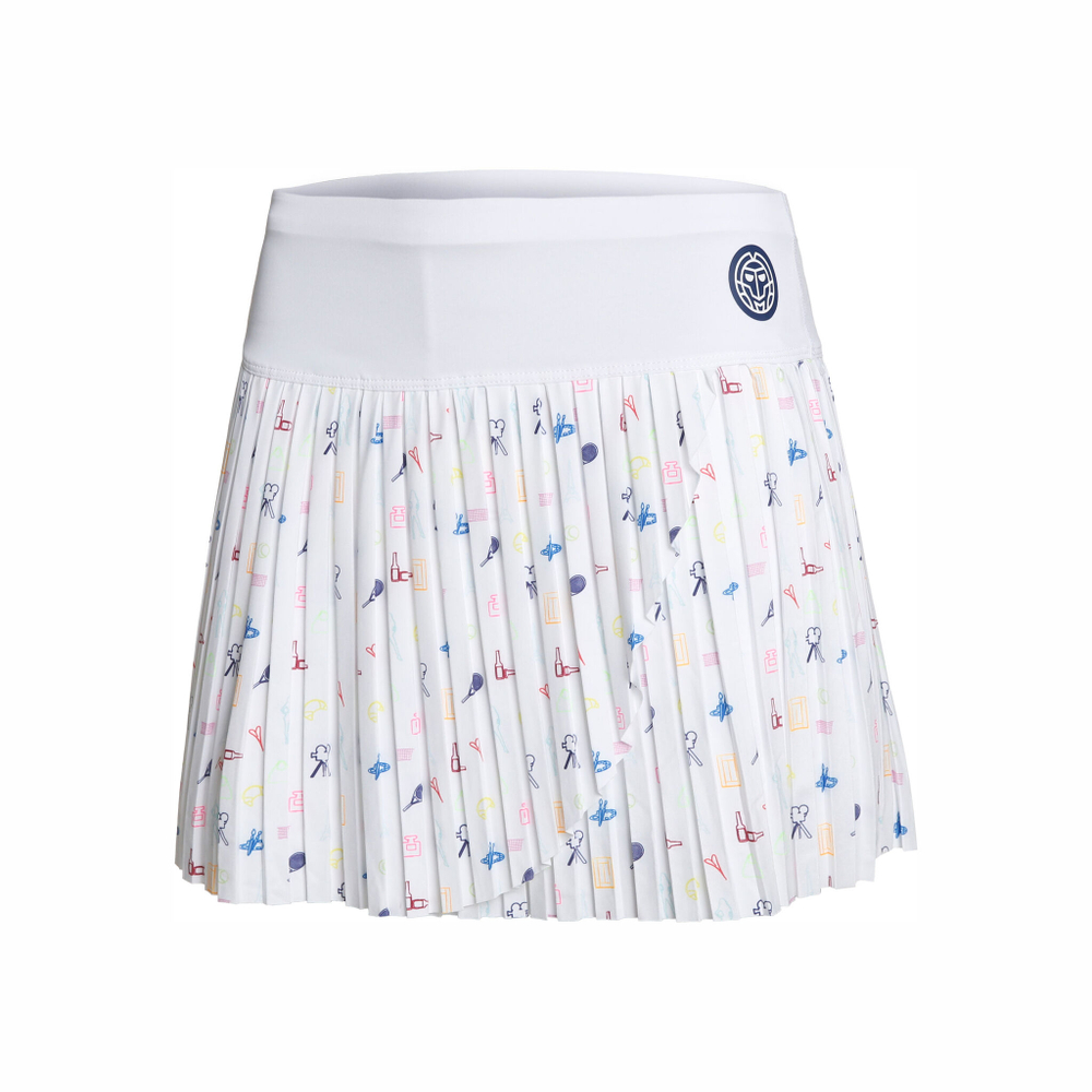Женская теннисная юбка BIDI BADU Inaya Tech Plissee Skirt Women - White, Multicoloured