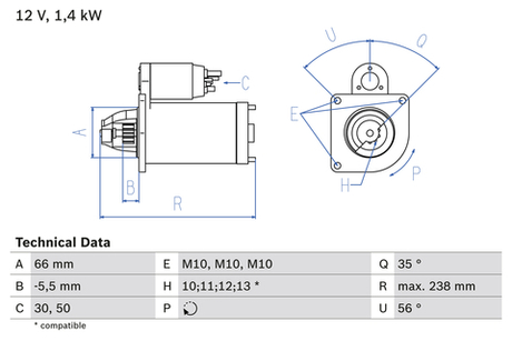 BOSCH - 0986018310-BOC - Starter