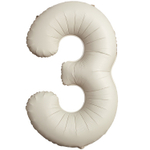 Шар фольгированный Цифра 3 101 см (Бежевый)