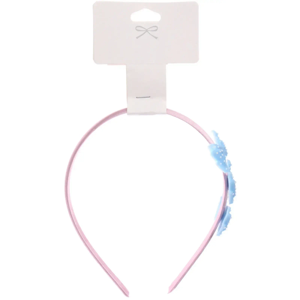 Ободок для волос детский «БАМБИ БУМ», Бантики, цвет розовый, лавандовый и голубой, 3см