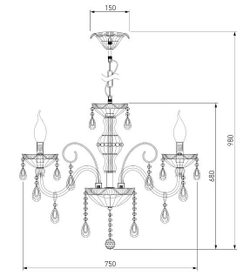 Подвесная люстра Bogate's 125/6 белый / хром