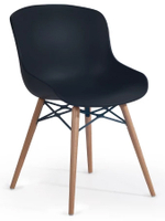 Стул пластиковый Papatya Globe-S Wox Beech, натуральный, черный