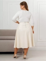 Юбка кожаная миди трапеция