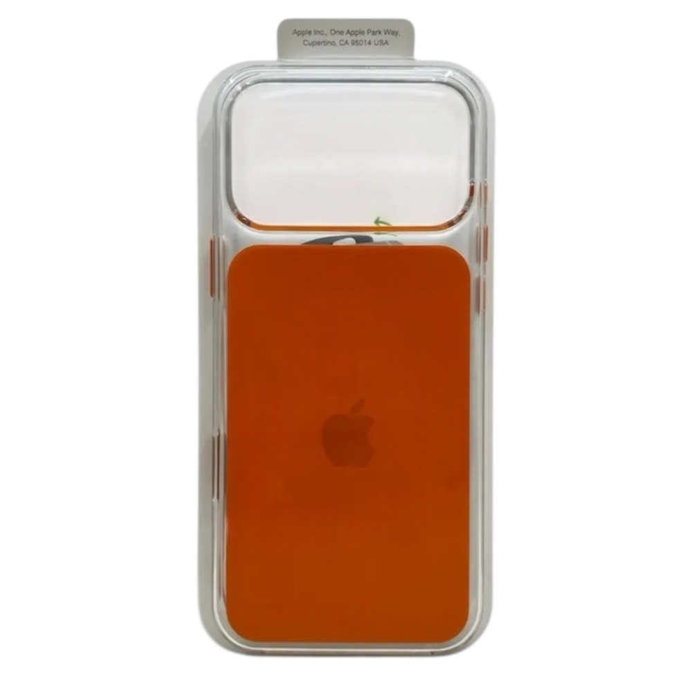 Clear case ORANGE с КНОПКОЙ и анимацией для iPhone 17 Pro