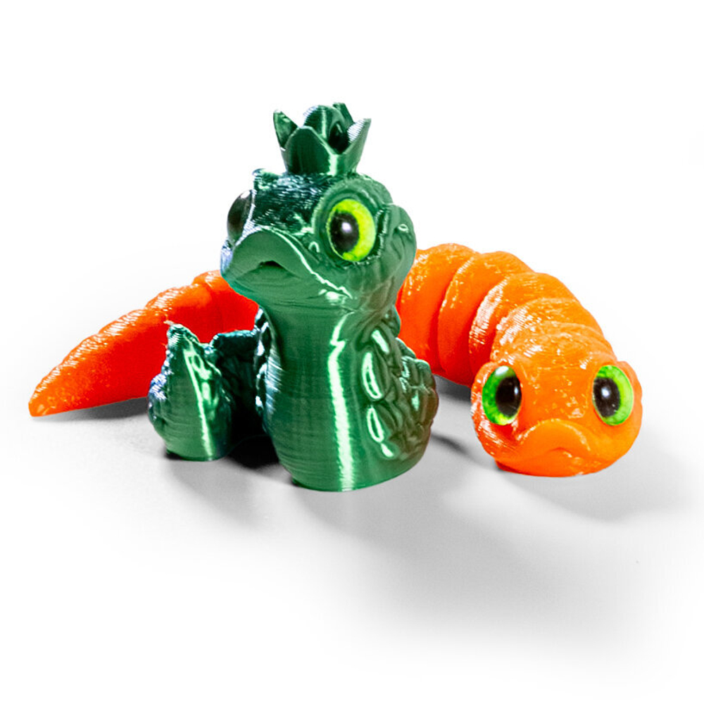 Набор фигурок змей: в короне и подвижная змея талисман оранжевая