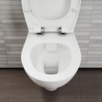Комплект Vitra 9004B003-7202 подвесного безободкового унитаза S20 Rim-Ex с инсталляцией и кнопкой, сиденье микролифт