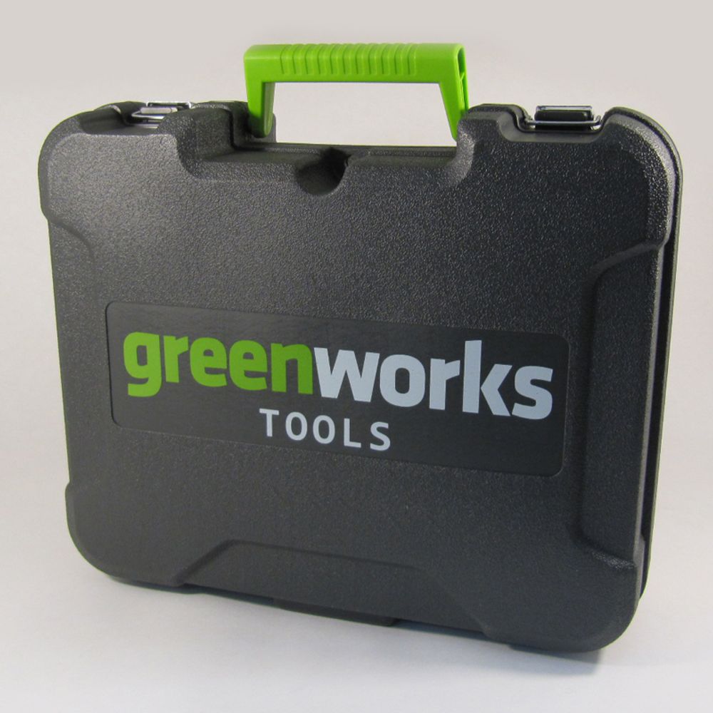 Аккумуляторная ударная дрель шуруповерт Greenworks GD24DD60K2, 3704107UA, 24v, АКБ 2 А·ч и ЗУ в кейсе