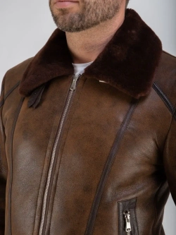 Дубленка мужская натуральная авиатор зимняя Турция