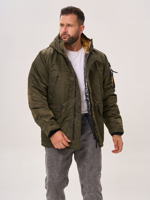 Куртка Аляска укороченная Husky Short 2 Nord Denali (серо-оливковая - r.grey/silver)