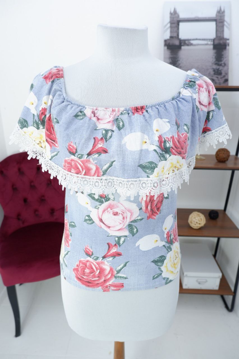 Топ с принтом из хлопка 40 размер