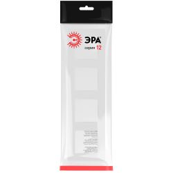 Рамка для розеток и выключателей ЭРА Серия 12 12-5204-01М на 4 поста, Классик, белый матовый
