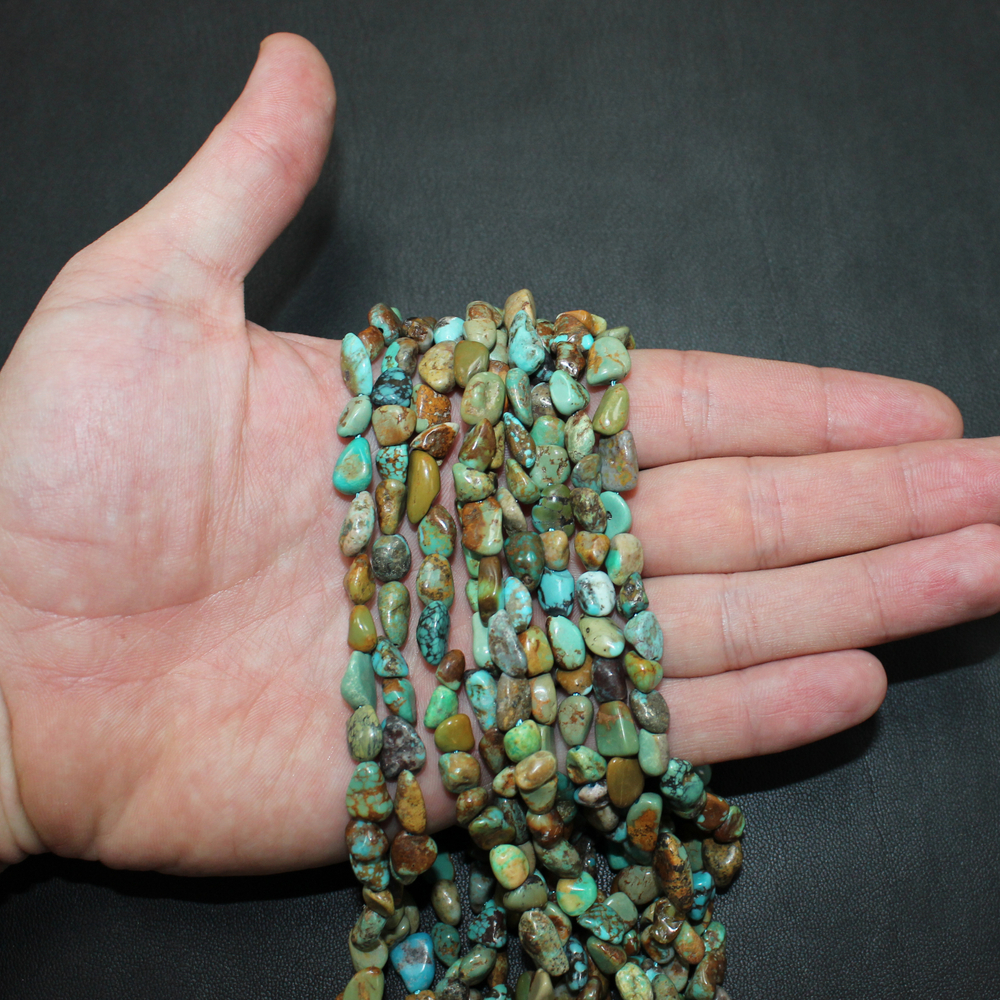 Бирюза галтовка бусины 5-8мм