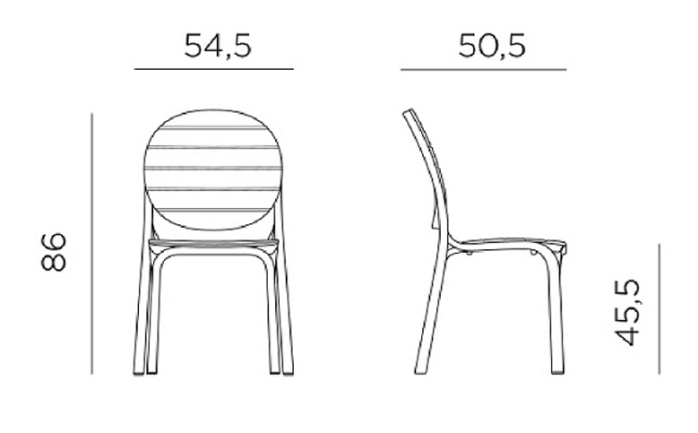 Стул пластиковый Nardi Erica, белый, тортора